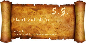Stahl Zoltán névjegykártya