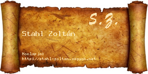 Stahl Zoltán névjegykártya