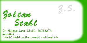 zoltan stahl business card